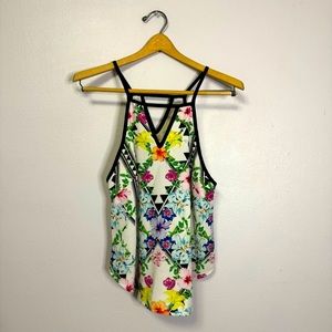 TOBI Floral Sleeveless Top V Neckline